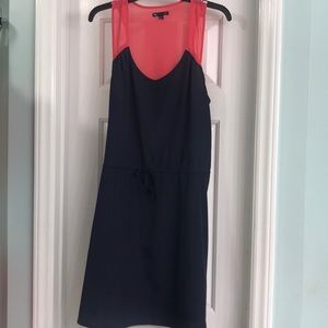 Navy and Pink Colorblock Dress